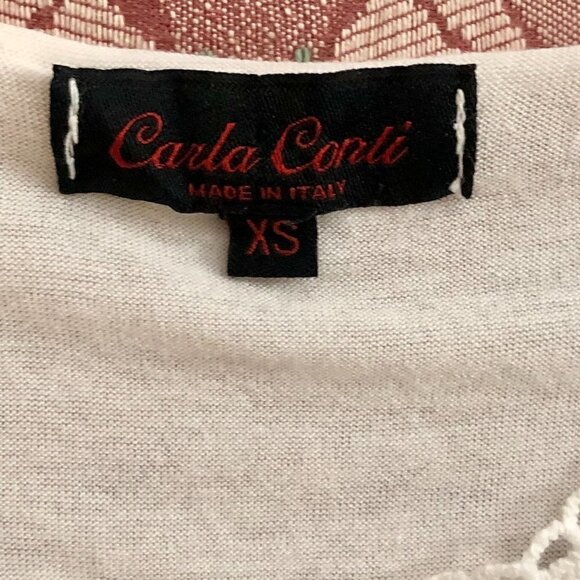 Carla Conti White Silk Blouse XS Fairycore Lace Flowy - Picture 3 of 8